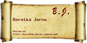 Beretka Jerne névjegykártya